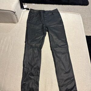 Black Faux Leather Pants